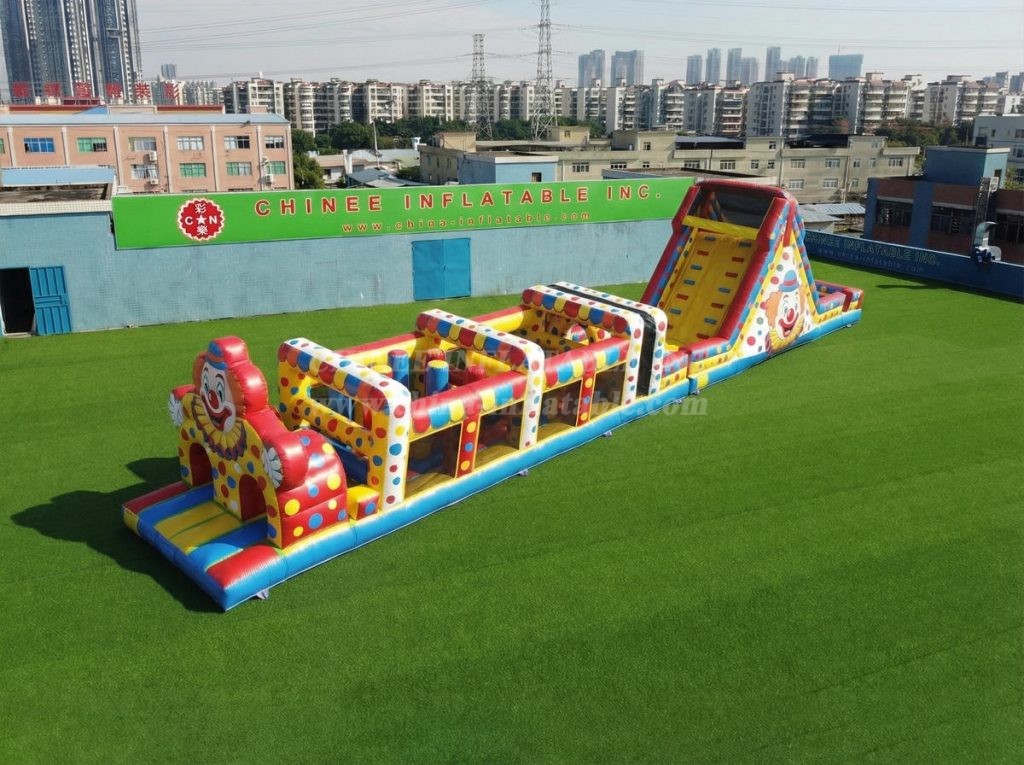 T7-4884 Clown Theme Inflatable Obstacle Courses