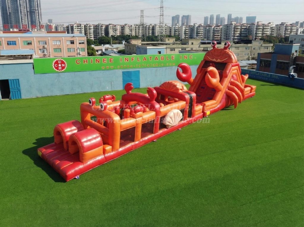 T7-4887 Crab Theme Inflatable Obstacle Courses