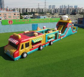 T7-4909 Food Trucks Theme Inflatable Obstacle Courses
