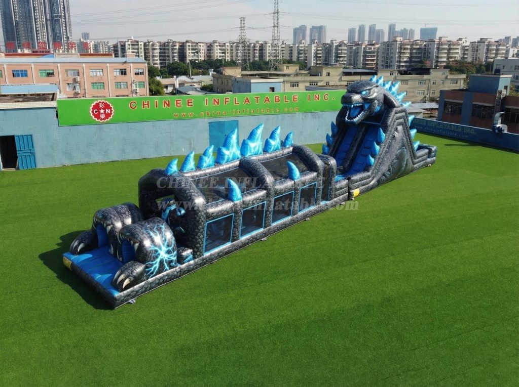 T7-4915 Godzilla Theme Inflatable Obstacle Courses