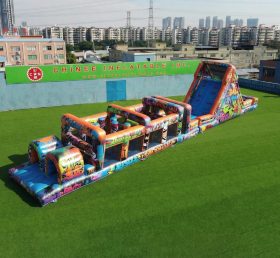 T7-4916 Graffiti Theme Inflatable Obstacle Courses