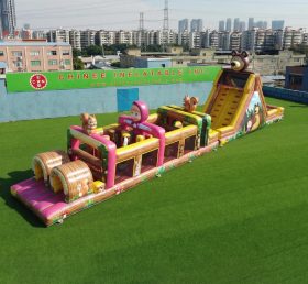 T7-4932 Masha And The Bear Theme Inflatable Obstacle Courses