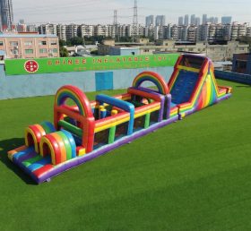 T7-4968 Rainbow Theme Inflatable Obstacle Courses