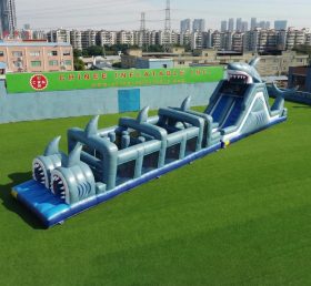 T7-4975 Shark Theme Inflatable Obstacle Courses