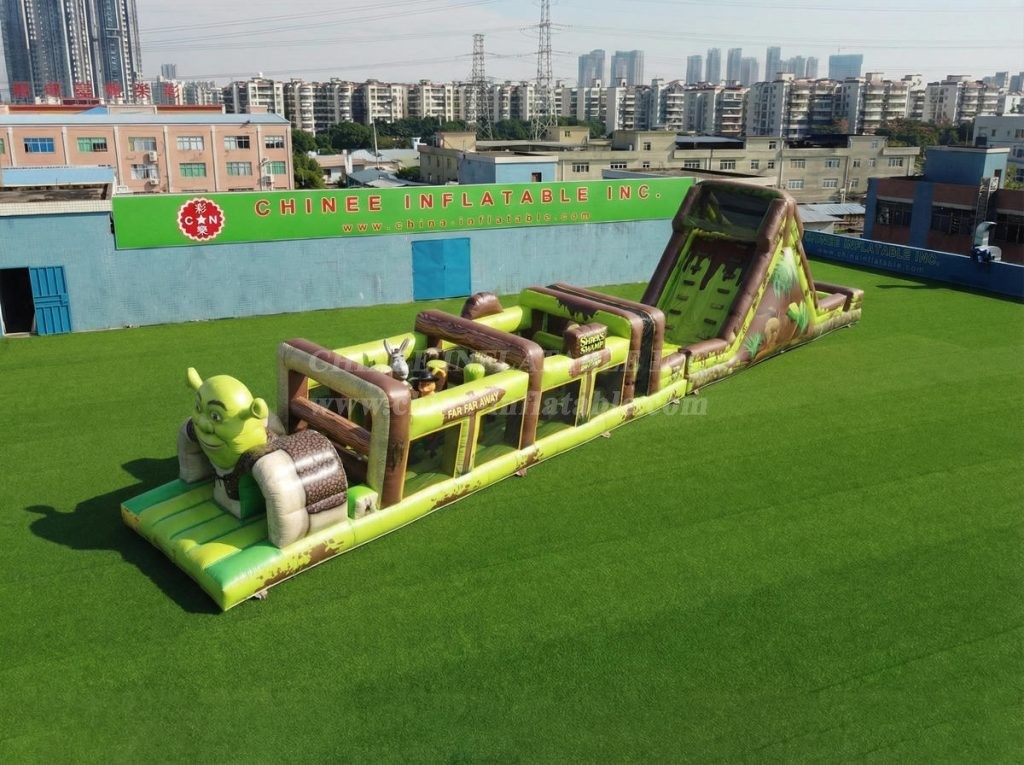 T7-4978 Shrek Theme Inflatable Obstacle Courses