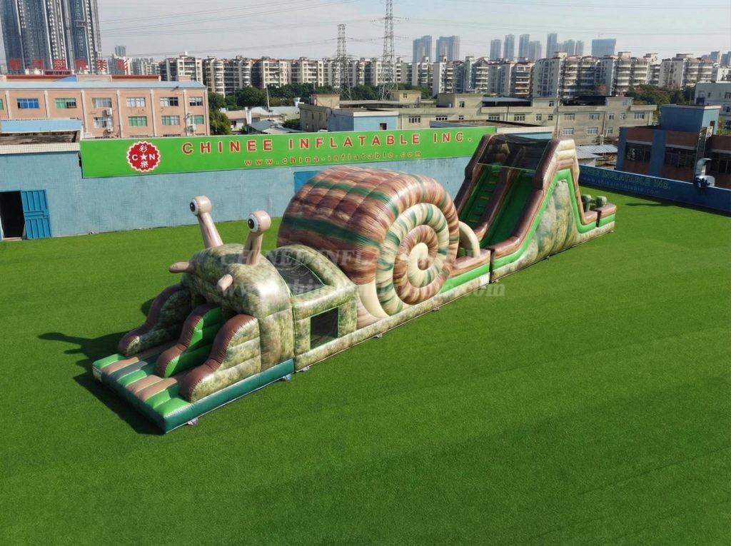 T7-4979 Snail Theme Inflatable Obstacle Courses
