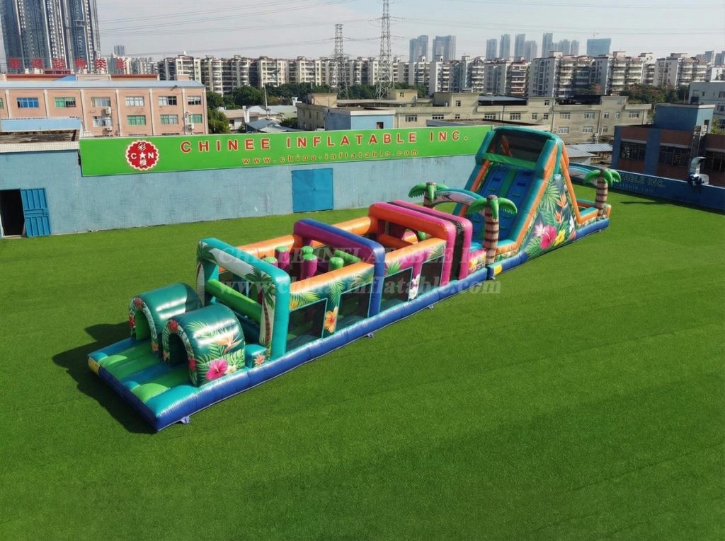 T7-5007 Tropical Theme Inflatable Obstacle Courses