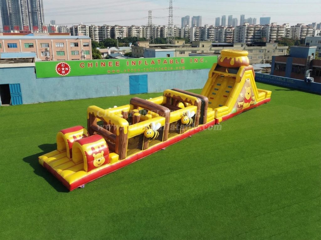 T7-5014 Winnie The Pooh Theme Inflatable Obstacle Courses