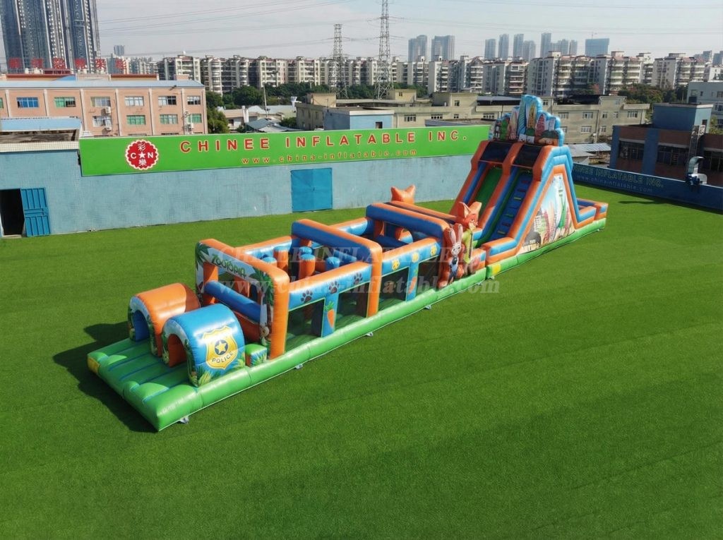 T7-5021 Zootopia Theme Inflatable Obstacle Courses