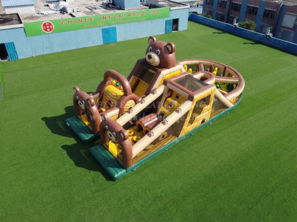 T7-5032 Bear Theme Inflatable Obstacle Courses