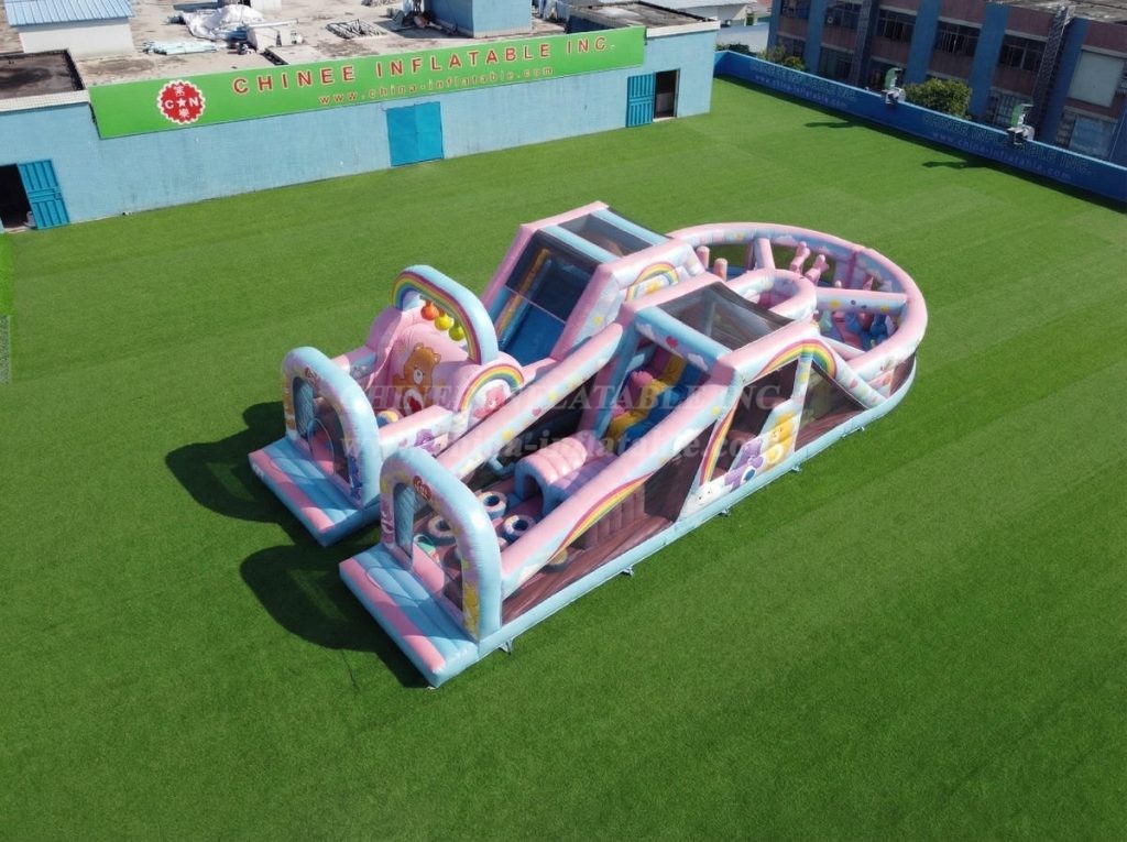 T7-5044 Care Bears Theme Inflatable Obstacle Courses