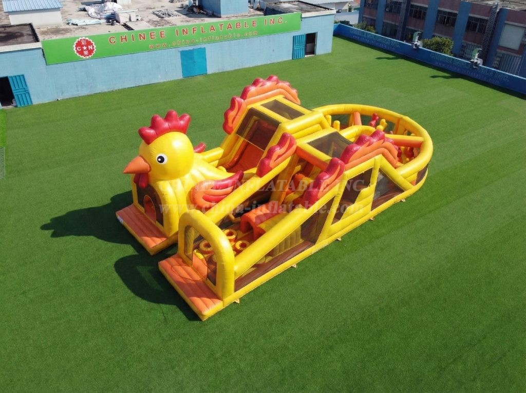 T7-5046 Chicken Theme Inflatable Obstacle Courses