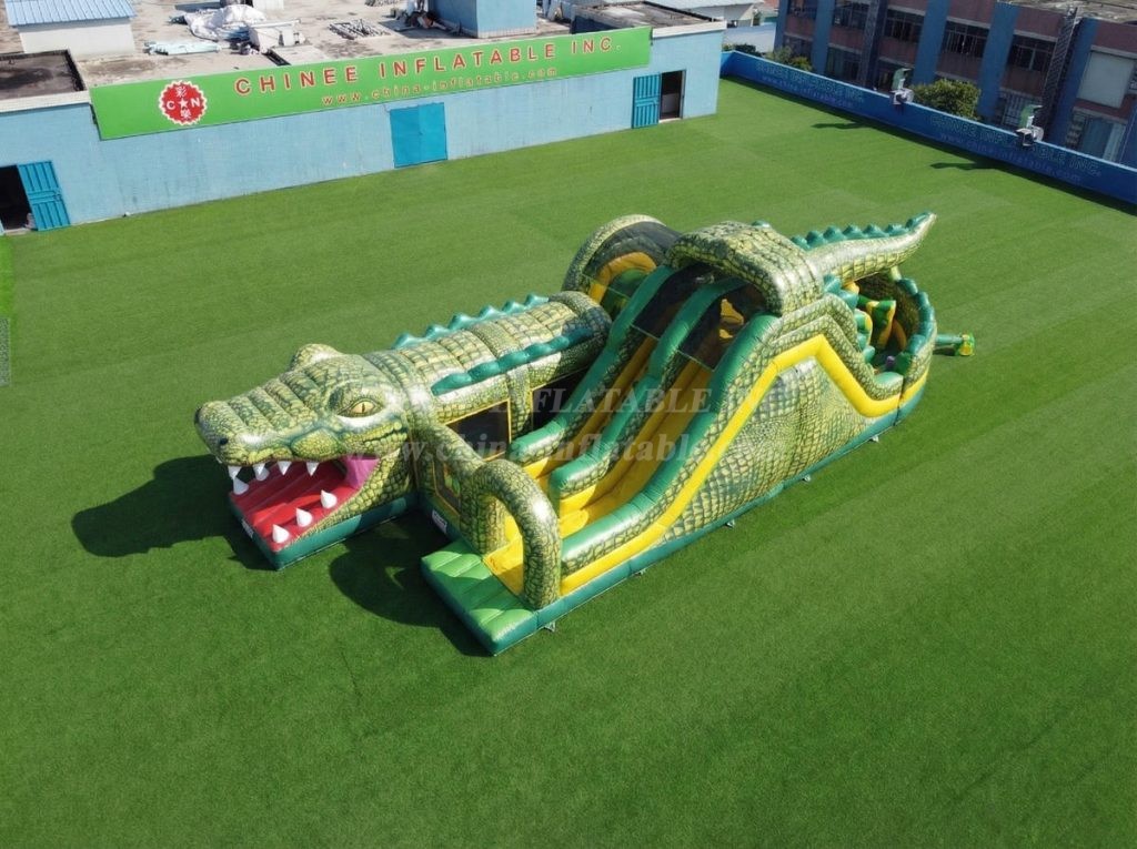 T7-5054 Crocodile Theme Inflatable Obstacle Courses
