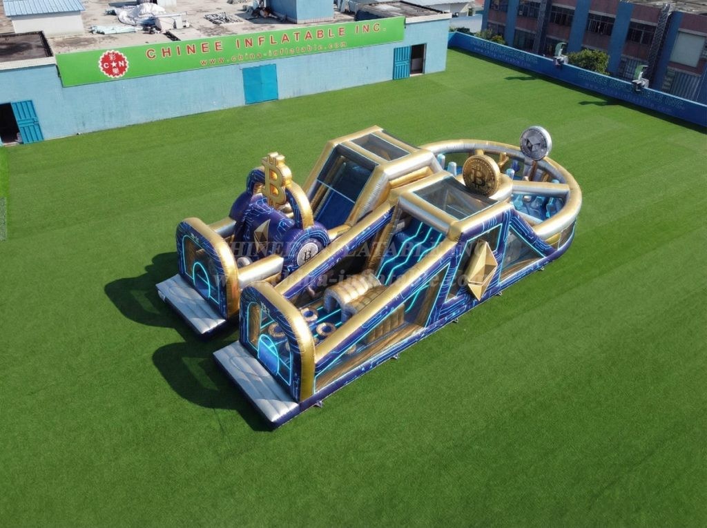 T7-5055 Cryptocurrency Theme Inflatable Obstacle Courses