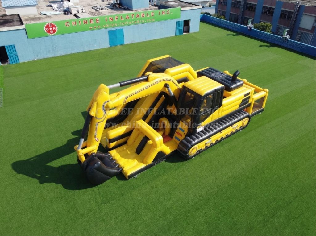 T7-5069 Excavator Theme Inflatable Obstacle Courses