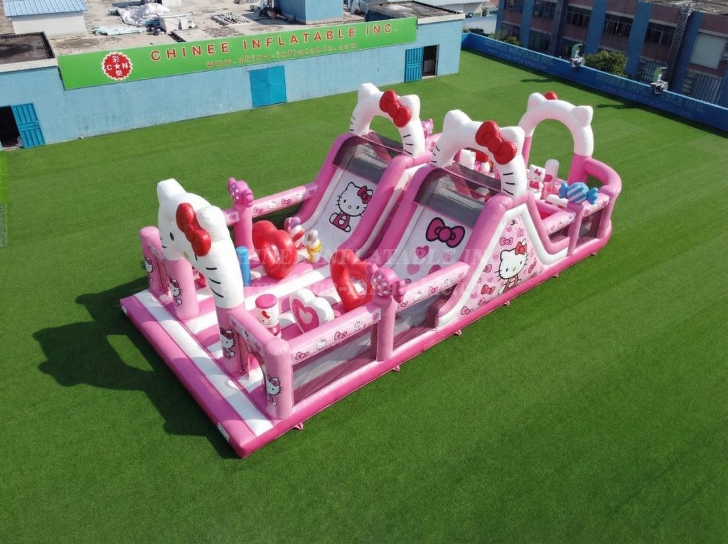 T7-5086 Hello Kitty Theme Inflatable Obstacle Courses