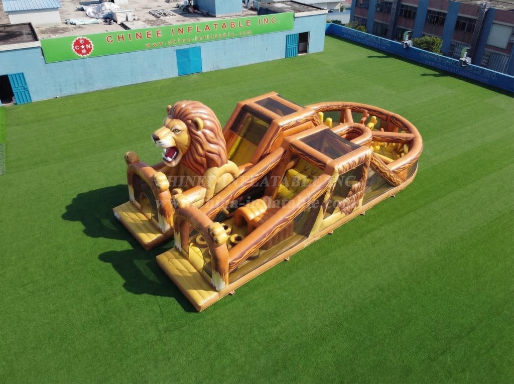 T7-5096 Lion Theme Inflatable Obstacle Courses