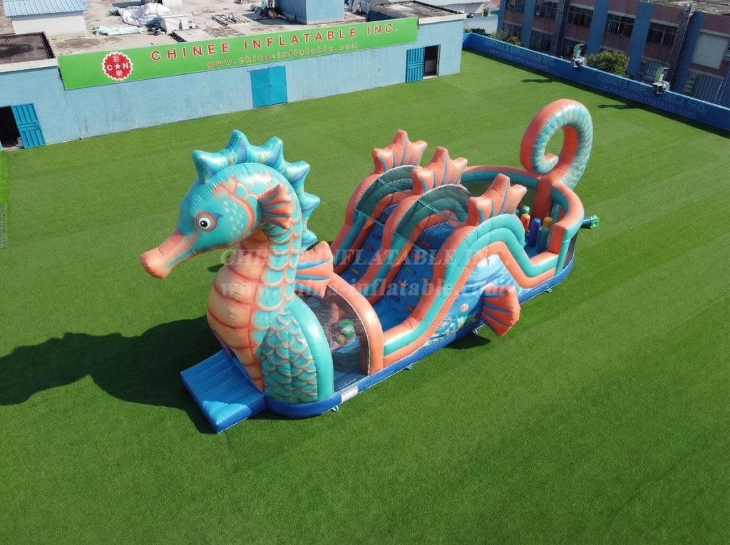 T7-5143 Seahorse Theme Inflatable Obstacle Courses