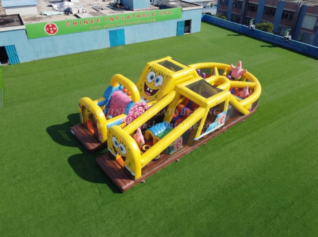 T7-5153 SpongeBob Theme Inflatable Obstacle Courses