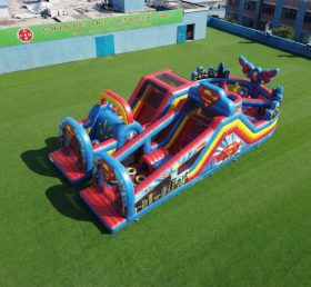 T7-5158 Superman Theme Inflatable Obstacle Courses