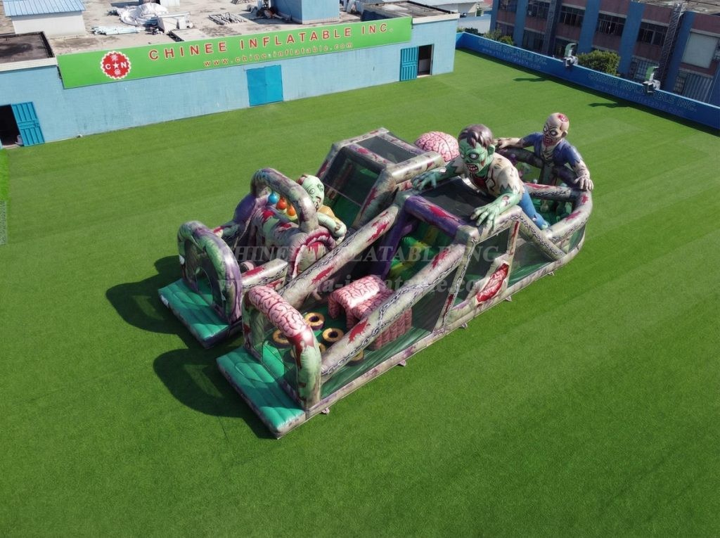 T7-5189 Zombie Theme Inflatable Obstacle Courses