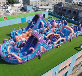 T7-5199 Octopus Theme Ginat Inflatable Obstacle Courses Challenging Run
