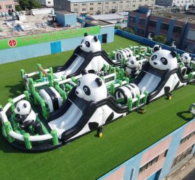 T7-5200 Panda Theme Ginat Inflatable Obstacle Courses Challenging Run