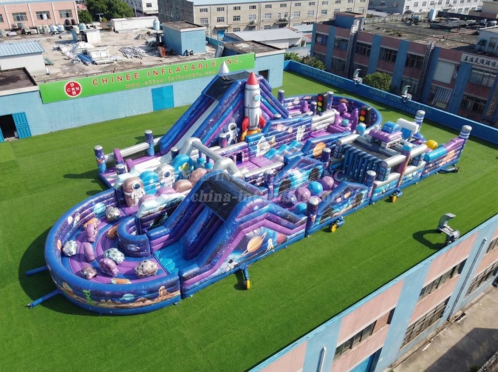 T7-5204 Space Theme Ginat Inflatable Obstacle Courses Challenging Run
