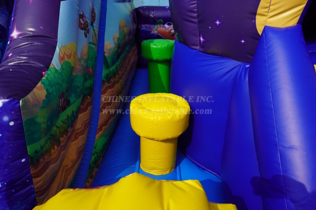 T8-1771 Super Mario-themed inflatable castle with slide