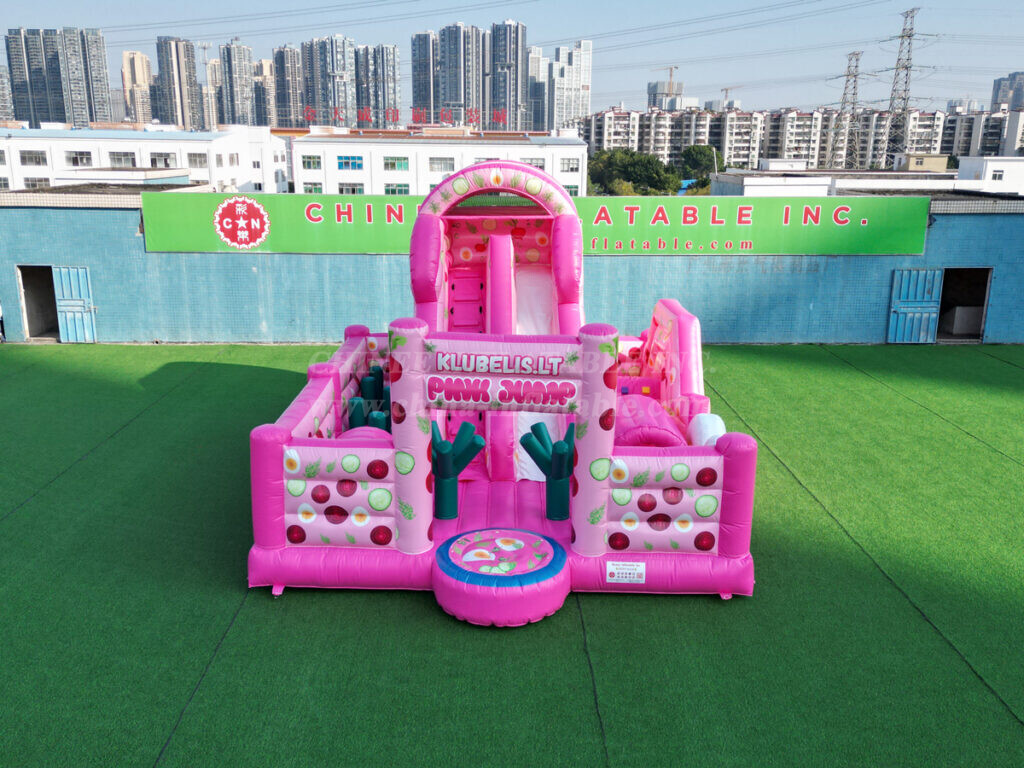 T8-5002 Custom “Pink Soup” Theme Inflatable Playground