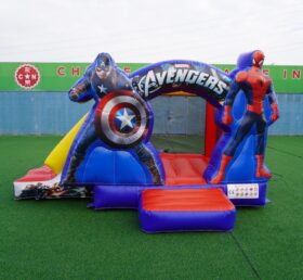 T2-4396C Avengers Inflatable Bounce House with Slide