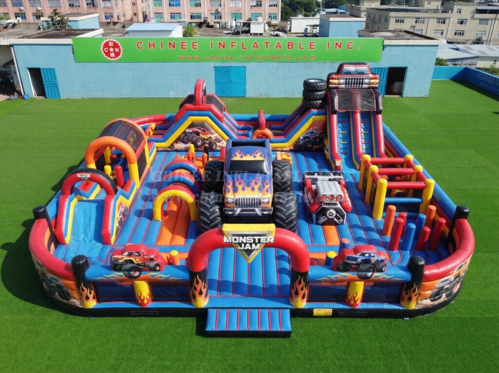 GF3-1484 Monster Trucks Theme Inflatable Playground