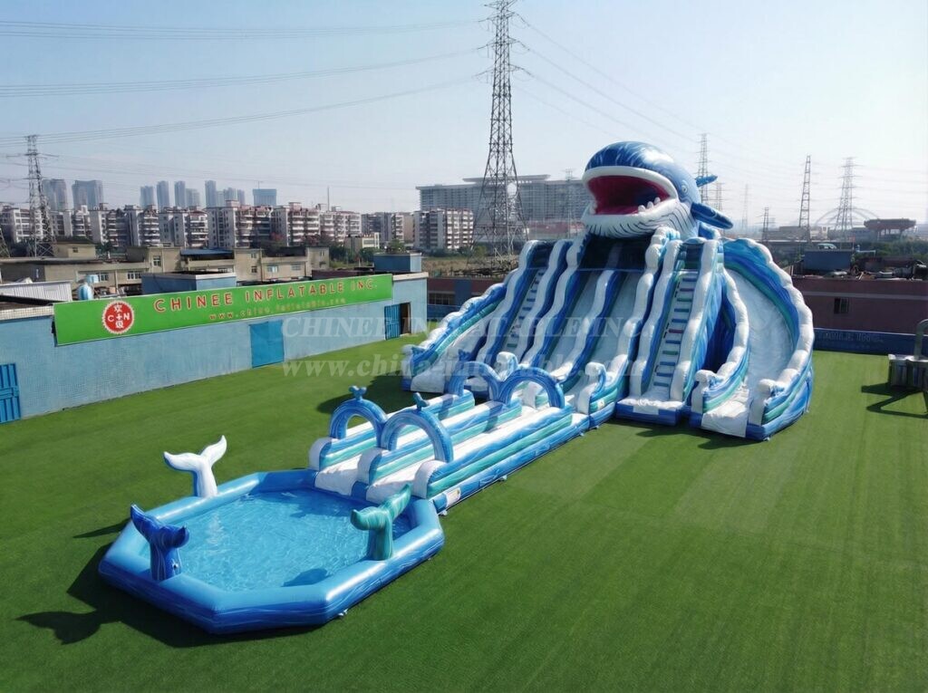GS2-104 Whale Theme Giant Inflatable Water Slide