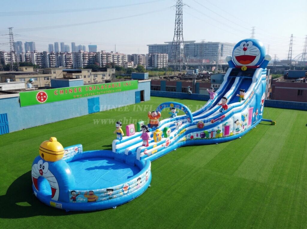 GS2-128 Doraemon Theme Giant Inflatable Water Slide