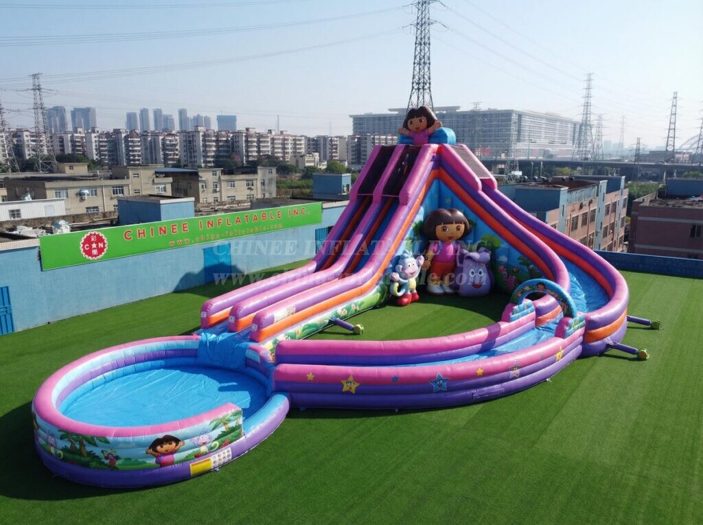 GS2-129 Dora Theme Giant Inflatable Water Slide