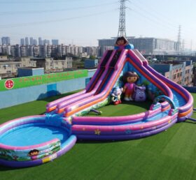 GS2-129 Dora Theme Giant Inflatable Water Slide