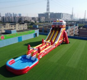 GS2-134 Firetruck Theme Giant Inflatable Water Slide