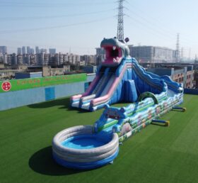 GS2-142 Hippo Theme Giant Inflatable Water Slide