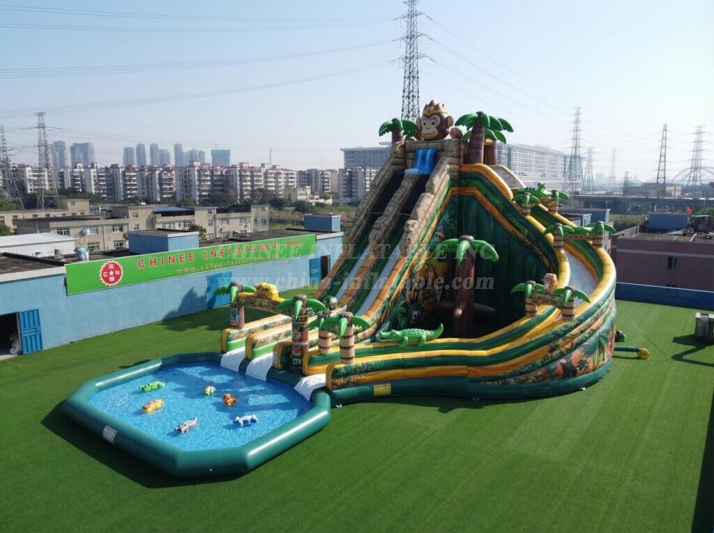 GS2-145 Jungle Theme Giant Inflatable Water Slide