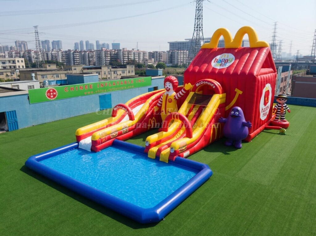 GS2-154 McDonald Theme Giant Inflatable Water Slide