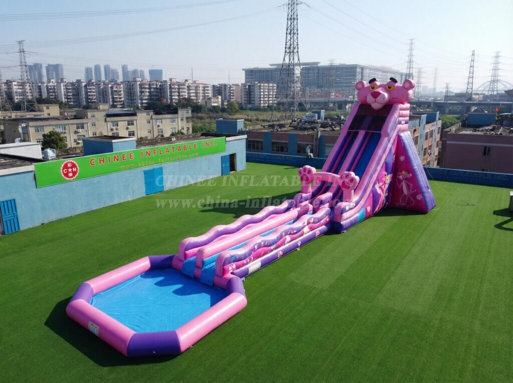 GS2-171 Pink Panther Theme Giant Inflatable Water Slide