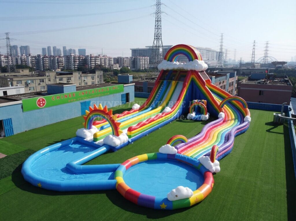 GS2-178 Rainbow Theme Giant Inflatable Water Slide