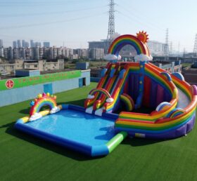 GS2-179 Rainbow Theme Giant Inflatable Water Slide