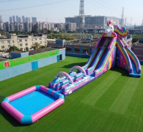 GS2-199 Unicorn Theme Giant Inflatable Water Slide