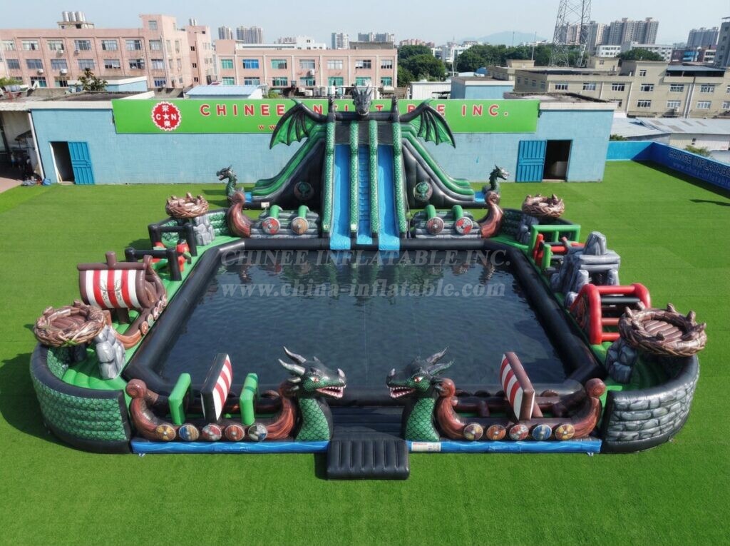 Pool3-879 How To Train Your Dragon Theme Inflatable Pool Water Park