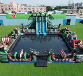 Pool3-879 How To Train Your Dragon Theme Inflatable Pool Water Park