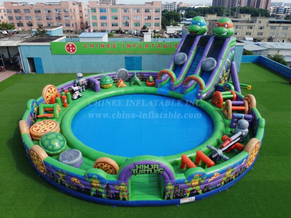 Pool3-887 Ninja Turtles Theme Inflatable Pool Water Park