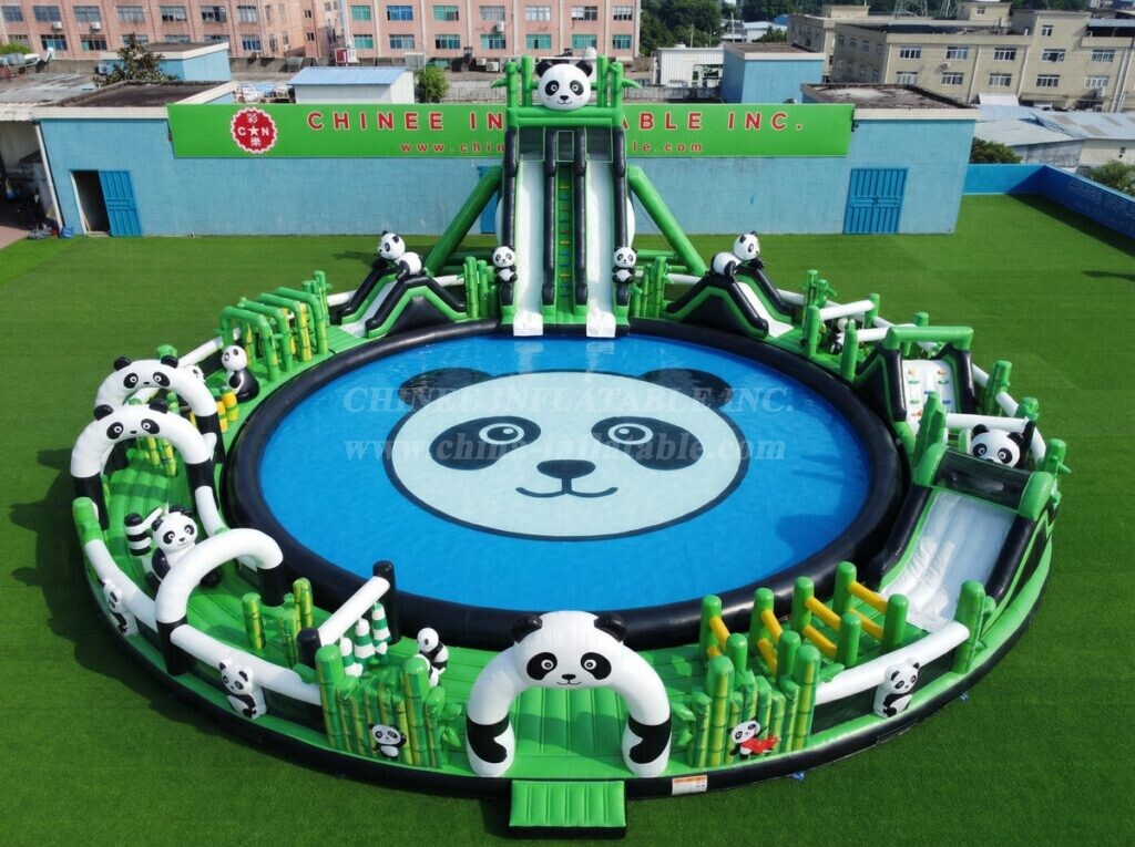 Pool3-890 Panda Theme Inflatable Pool Water Park