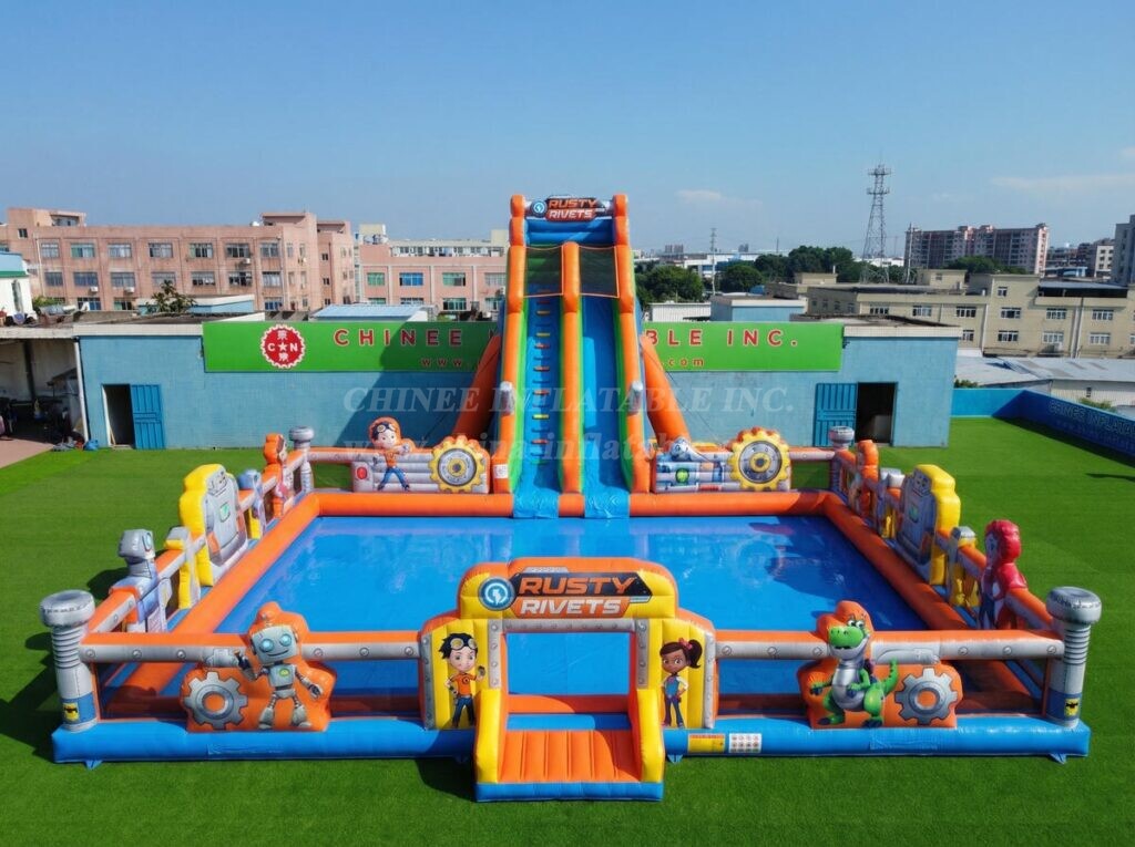 Pool3-901 Rusty Rivets Theme Inflatable Pool Water Park