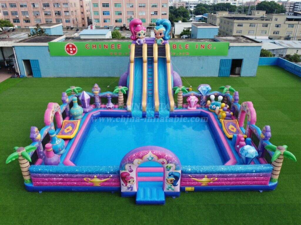 Pool3-904 Shimmer & Shine Theme Inflatable Pool Water Park